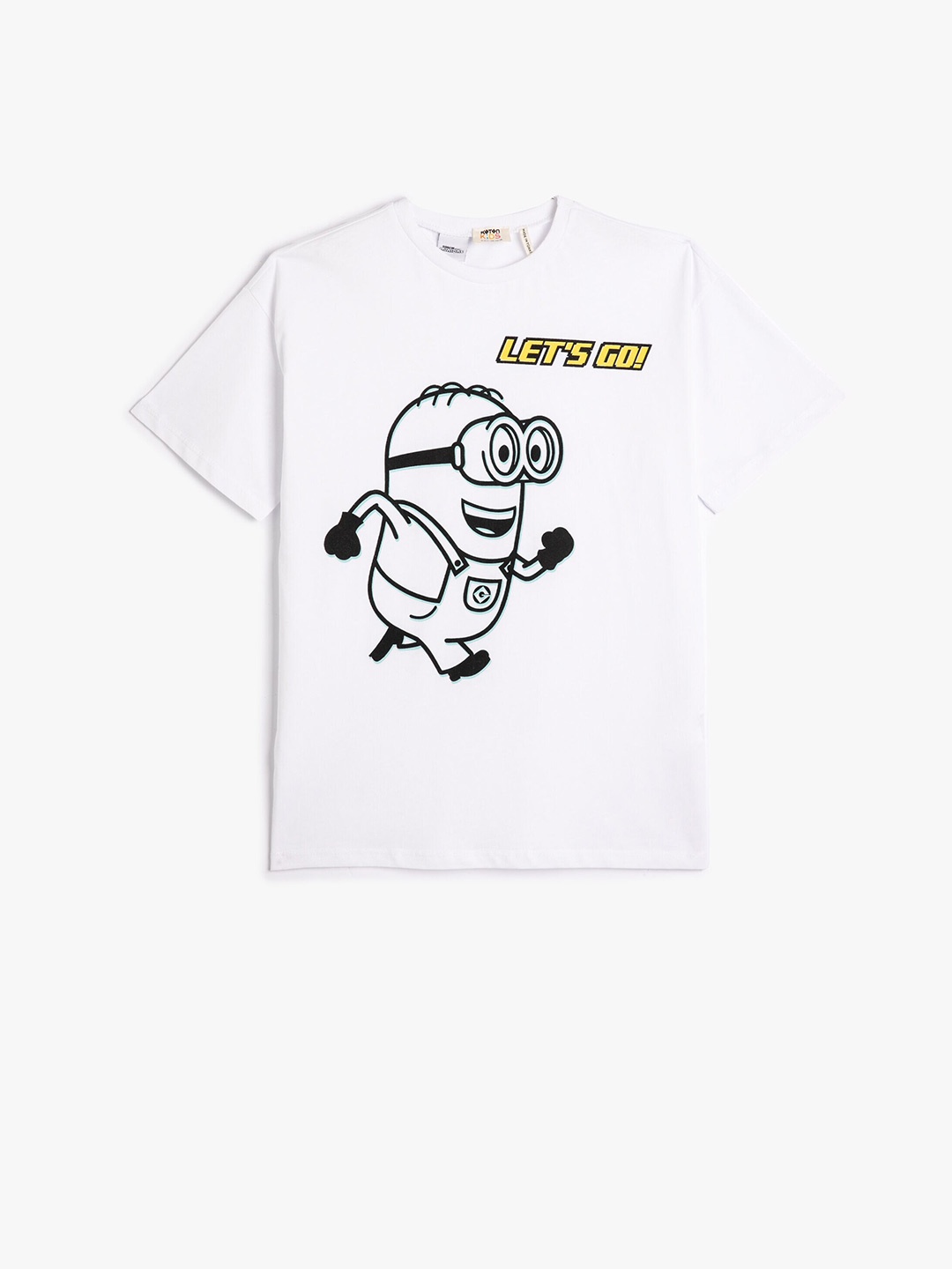 

Koton Boys Round Neck Short Sleeves Graphic Printed Regular Fit Cotton T-shirt, White
