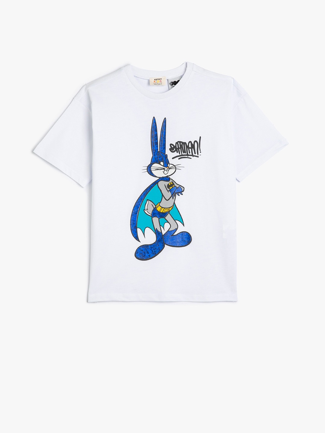 

Koton Boys Round Neck Short Sleeves Graphic Printed Regular Fit Cotton T-shirt, White