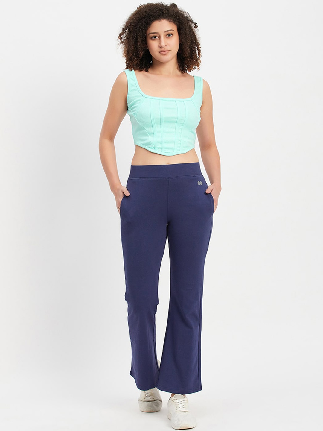 

Clovia Women High-Rise Ribbed Tracksuits, Blue