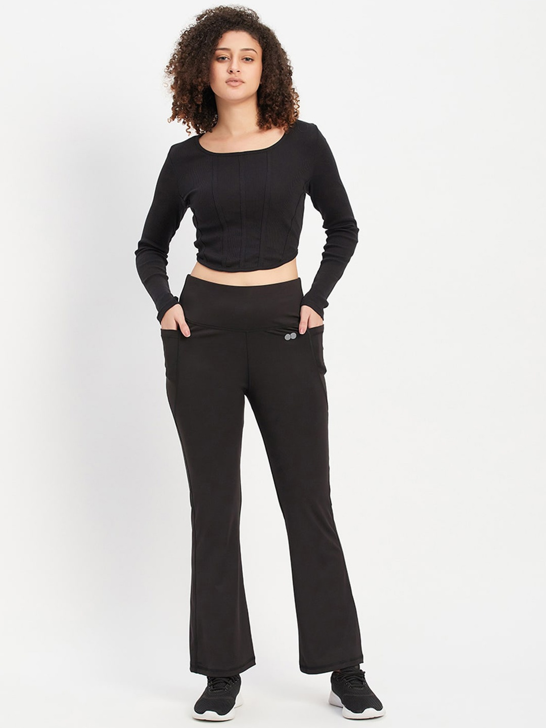 

Clovia Women Ribbed Tracksuits, Black