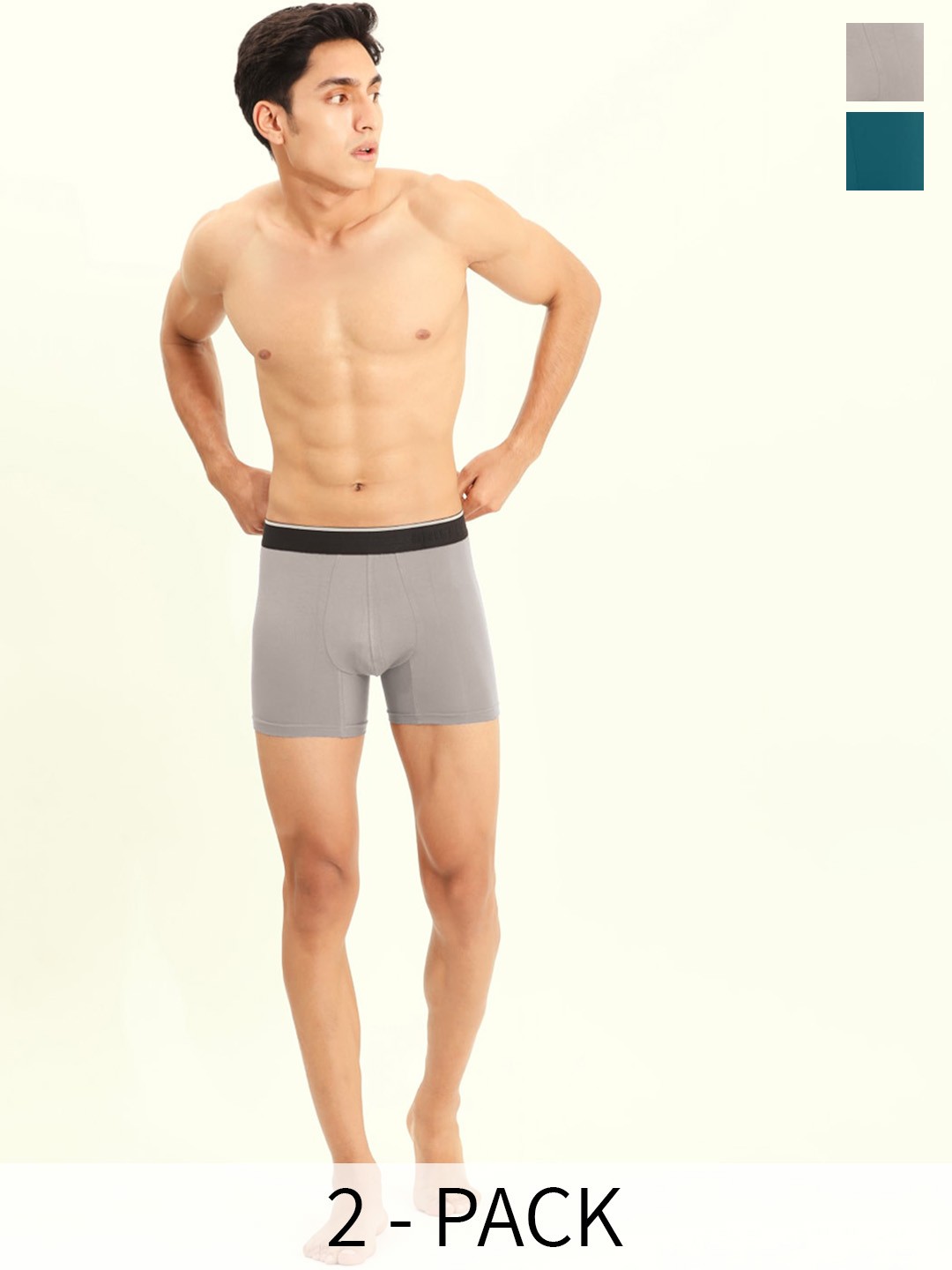 

BRIEFLY Pack Of 2 Breathable Trunks 2PAK-BB-GY_TB, Grey