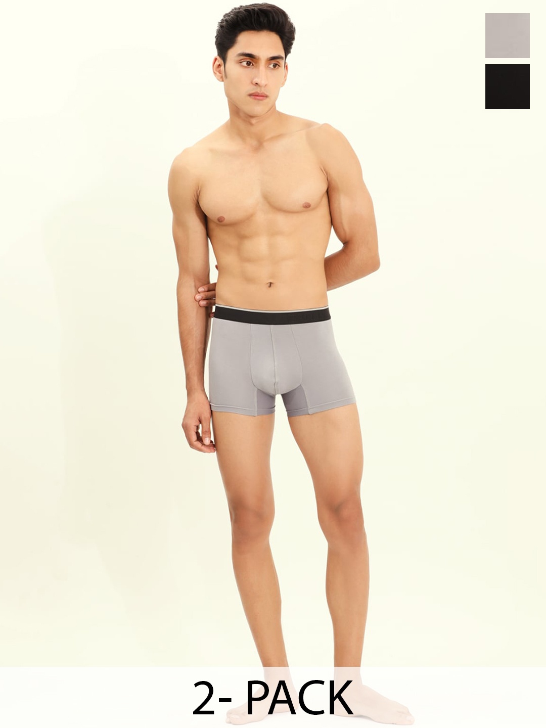 

BRIEFLY Pack Of 3 Breathable Trunks- 3PAK-T-NB_GY_BL, Navy blue