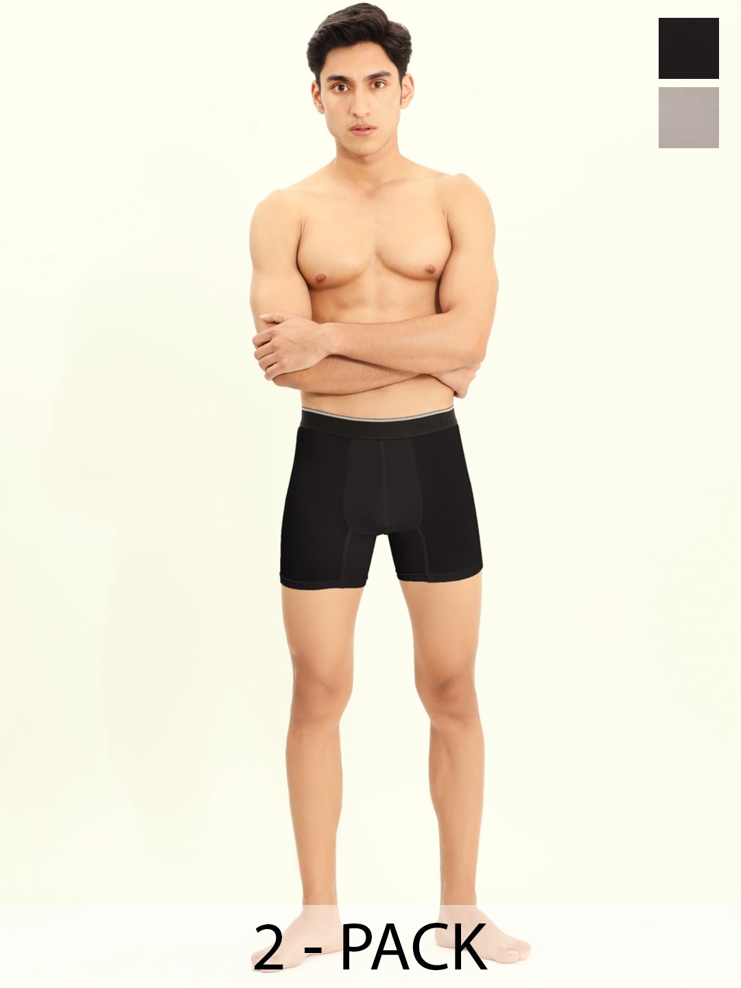 

BRIEFLY Pack Of 3 Breathable Trunks- 3PAK-BB-NB_GY_BL, Navy blue