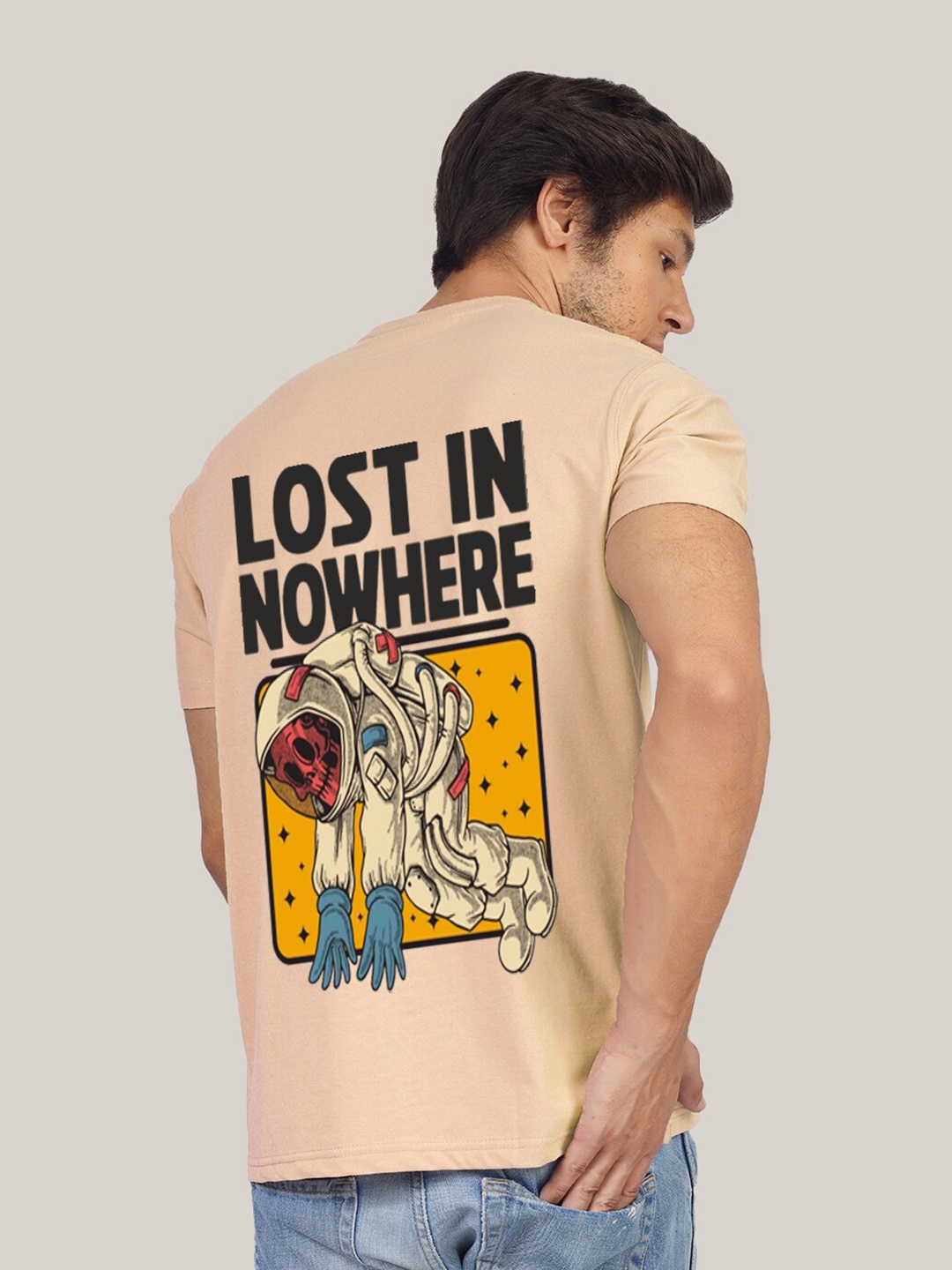 

Greylongg Typography Printed T-shirt, Beige