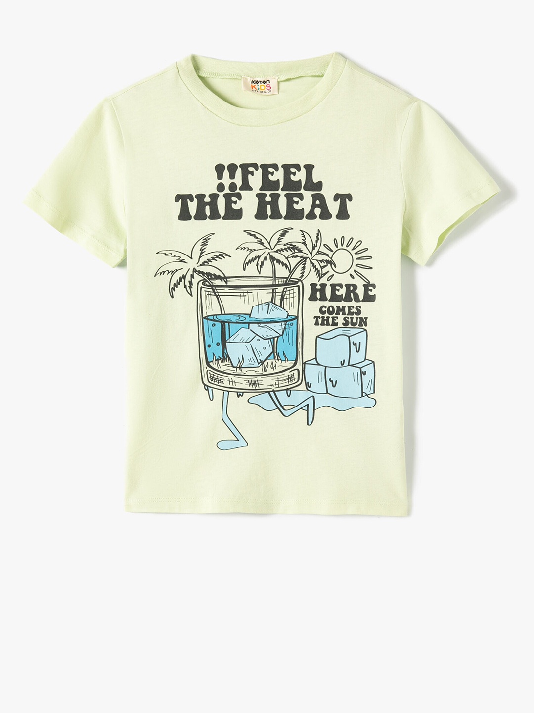 

Koton Boys Round Neck Printed Cotton T-shirt, Green