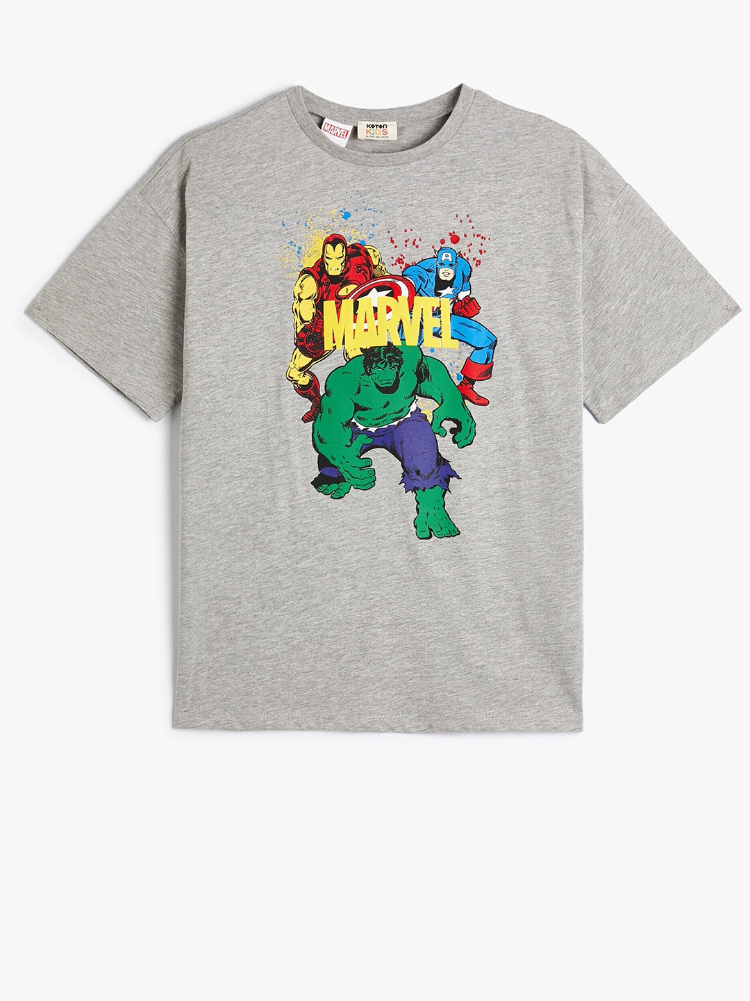 

Koton Boys Avengers Graphic Printed T-shirt, Grey