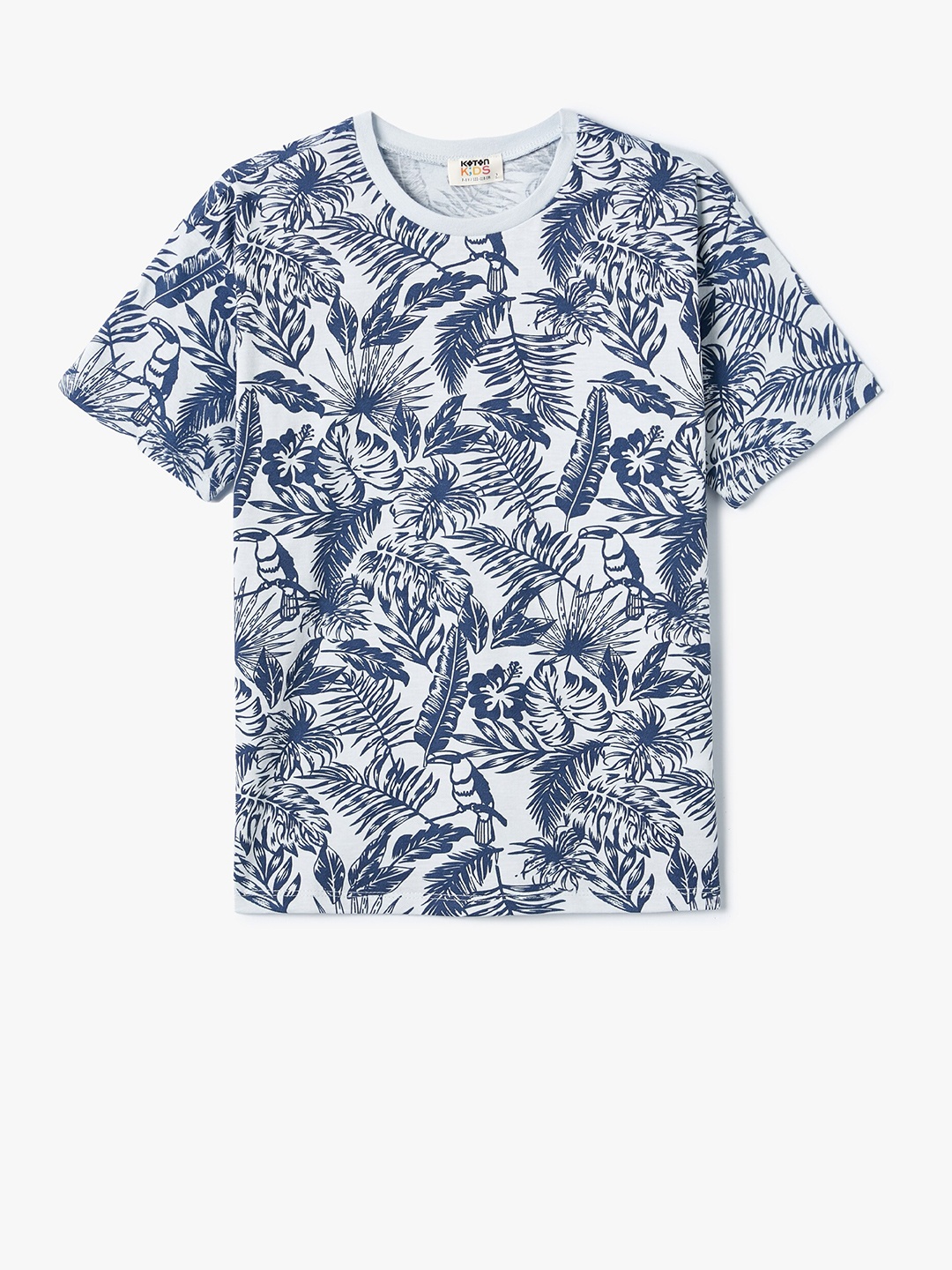 

Koton Boys Tropical Printed Pure Cotton T-shirt, Blue