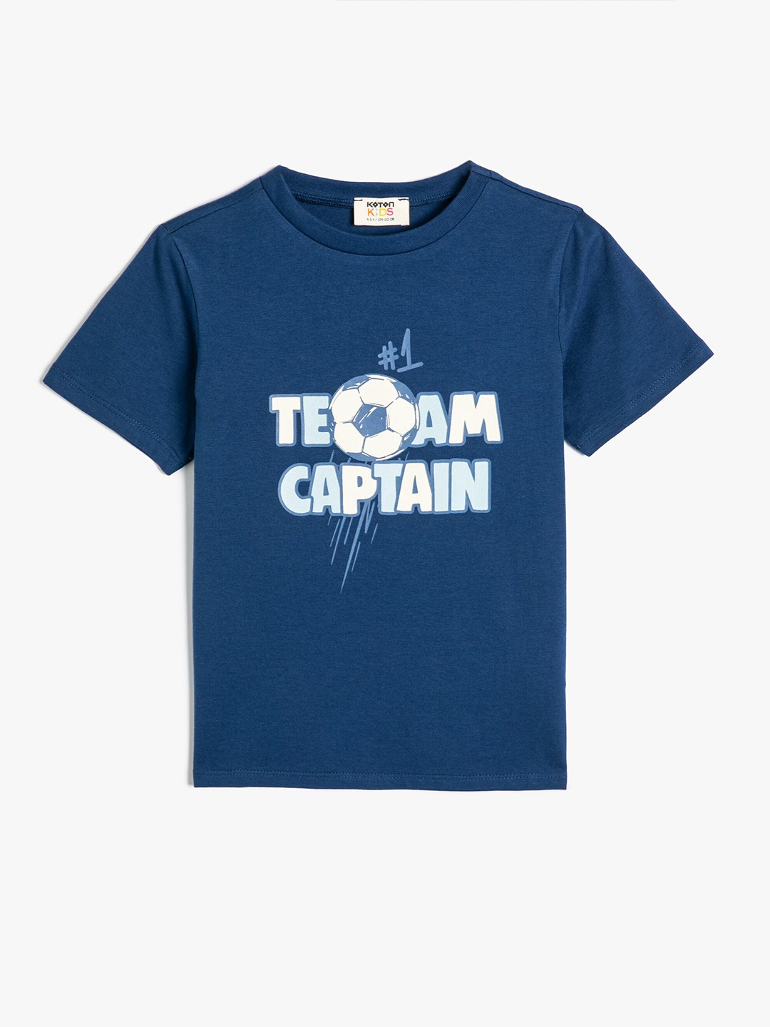 

Koton Boys Typography Printed Pure Cotton Casual T-shirt, Blue