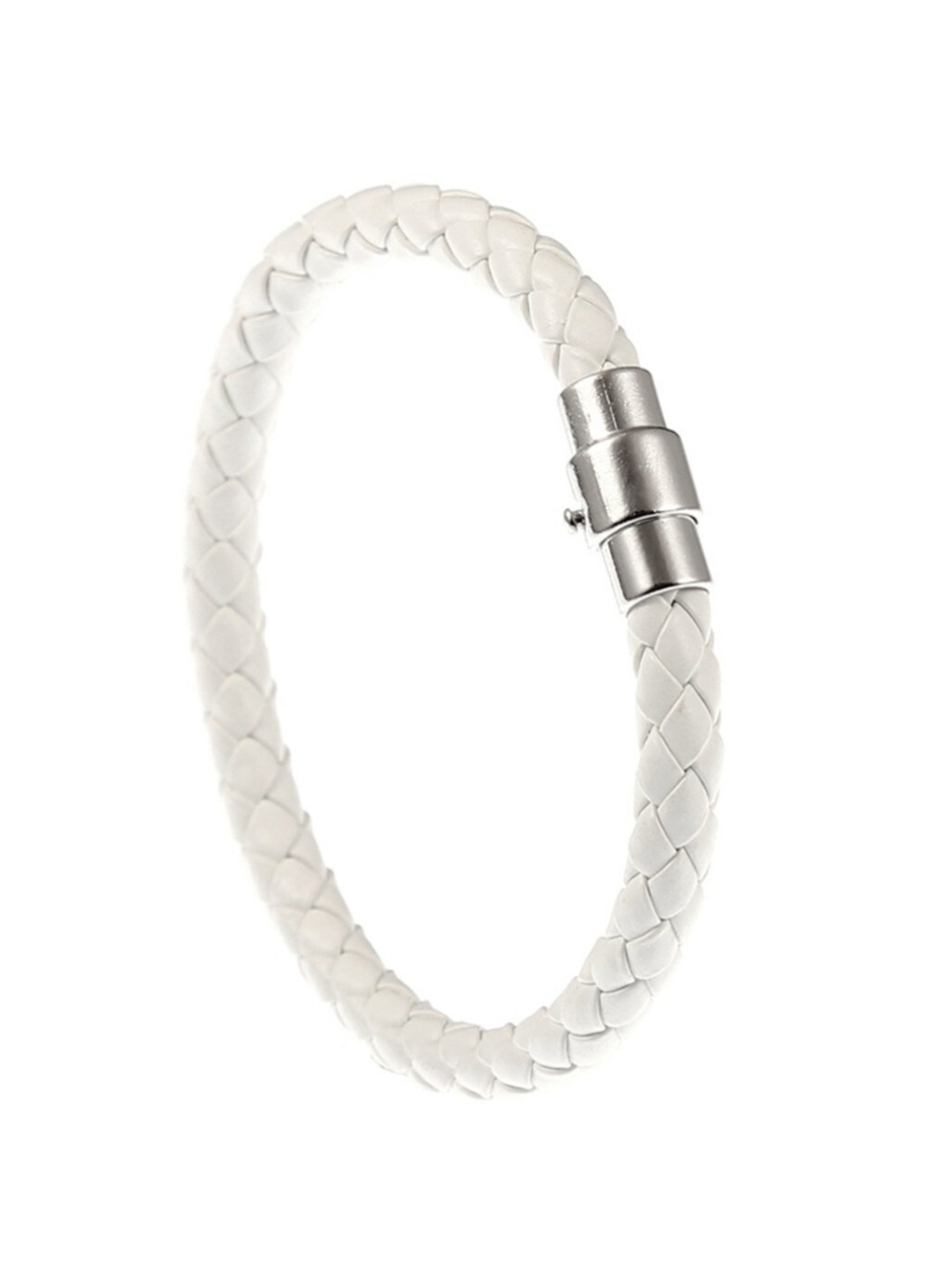 

SALTY Men Leather Link Bracelet, Silver