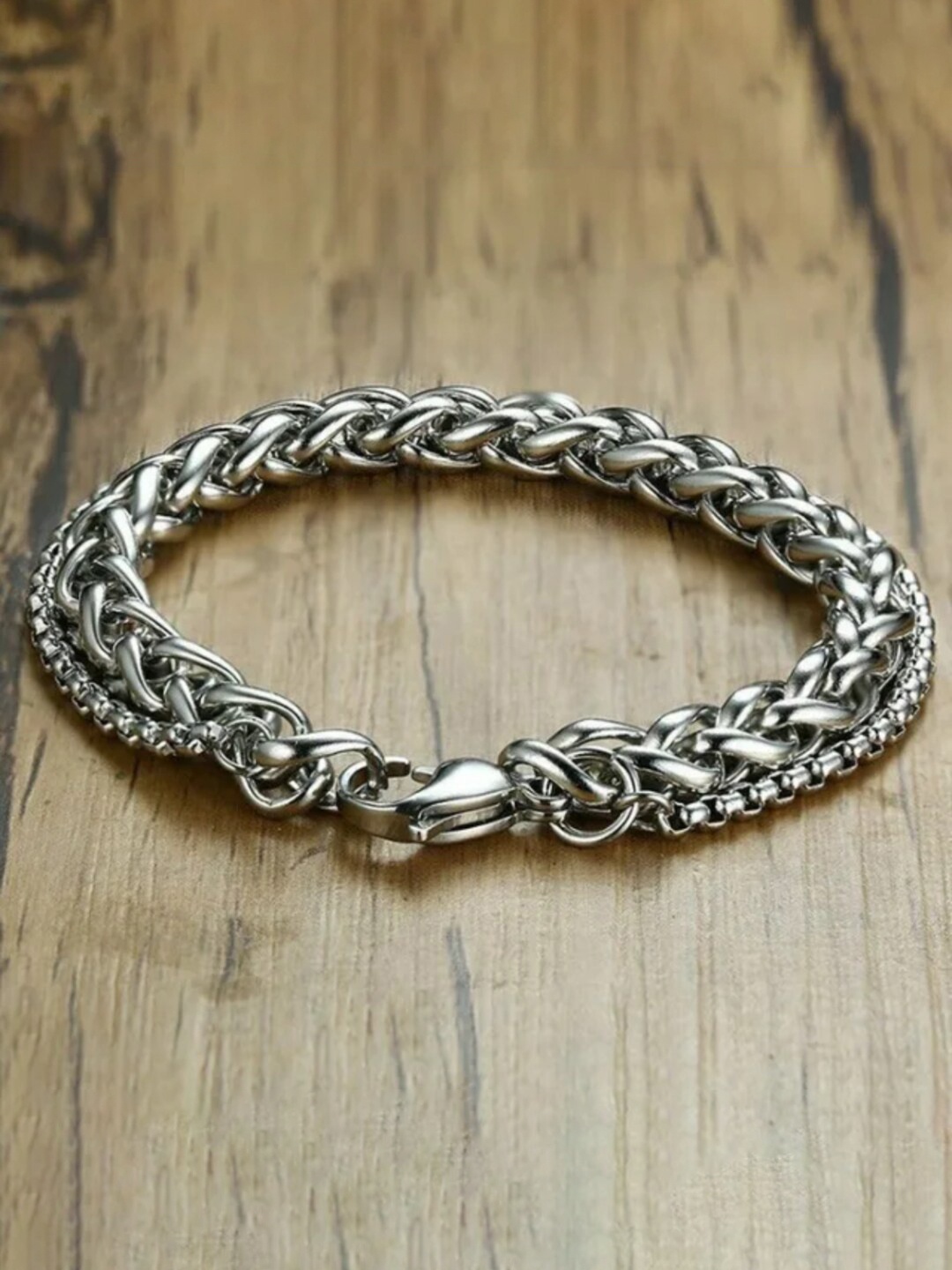 

SALTY Men Stainless Steel Link Bracelet, Silver