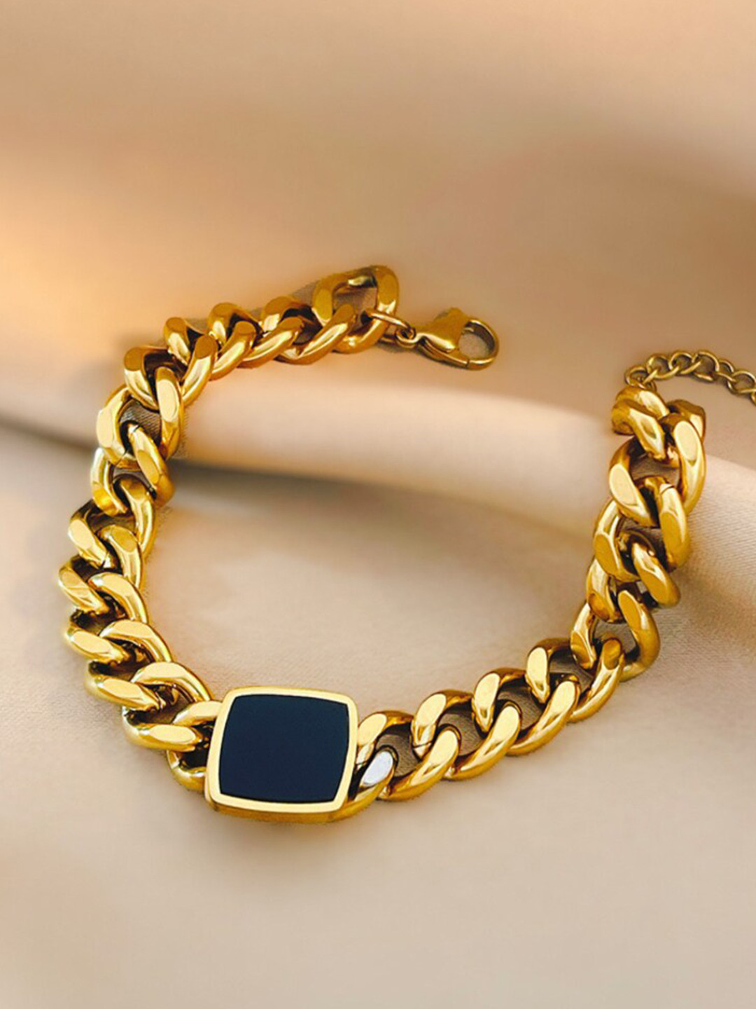 

SALTY Men Stainless Steel Link Bracelet, Black