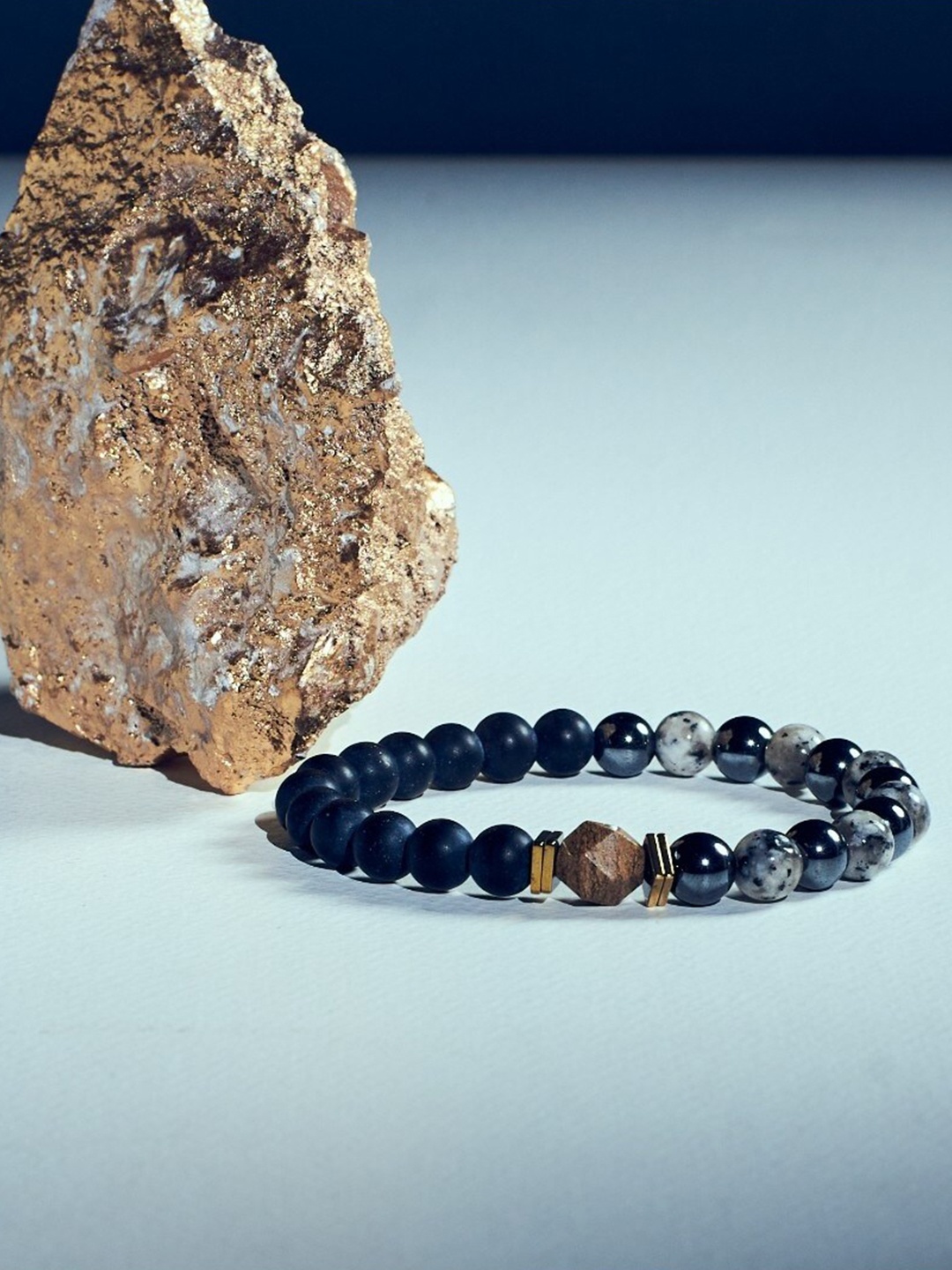 

SALTY Men Wild Wood Beads-Beaded Elasticated Bracelet, White