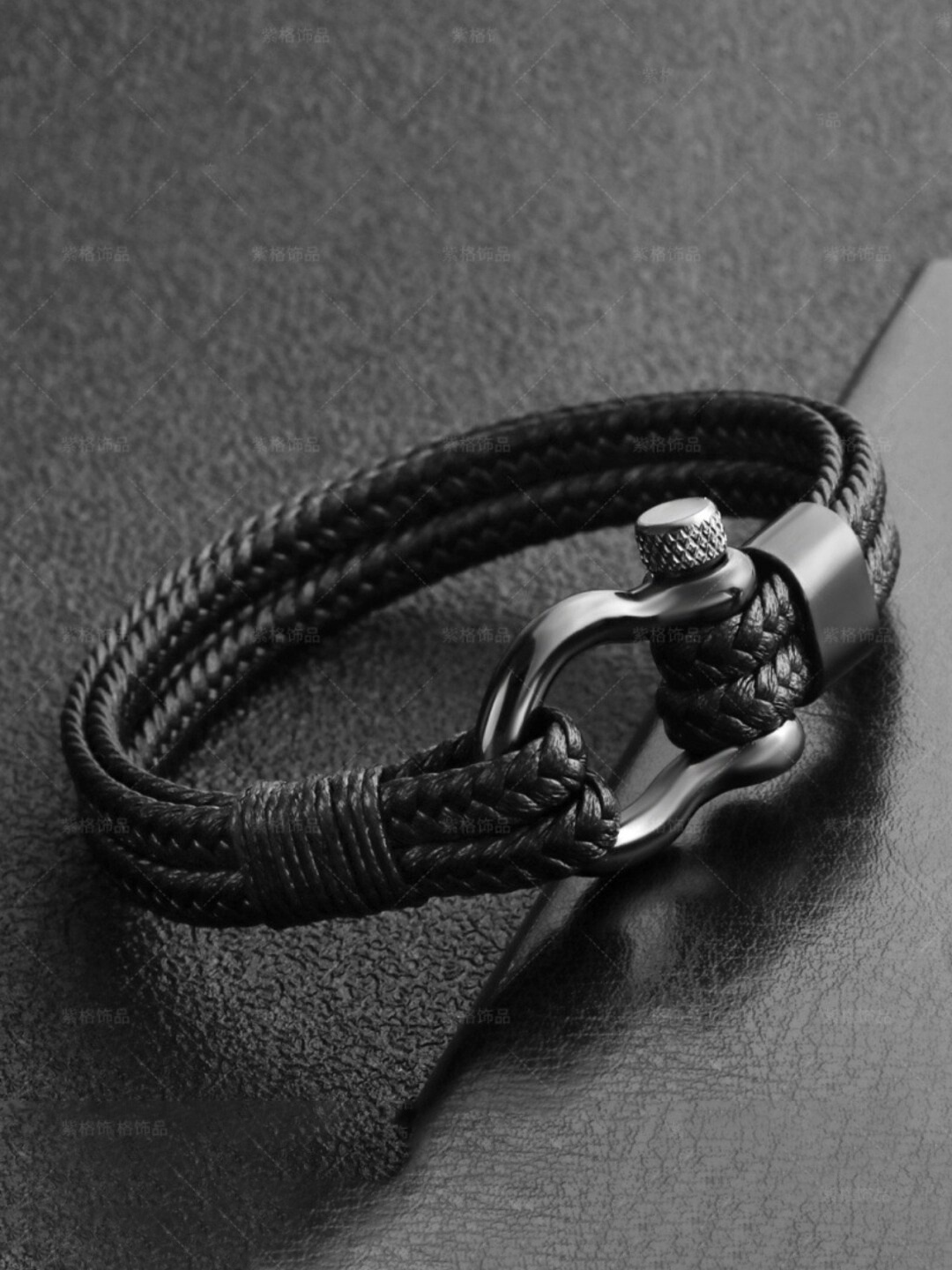 

SALTY Men Leather Wraparound Bracelet, Silver