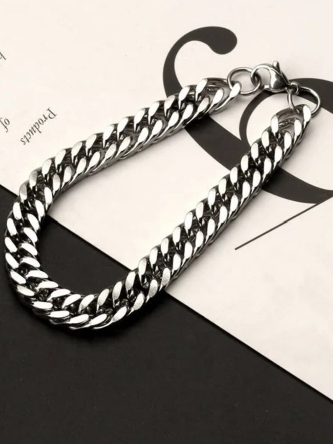

SALTY Men Stainless Steel Link Bracelet, Silver