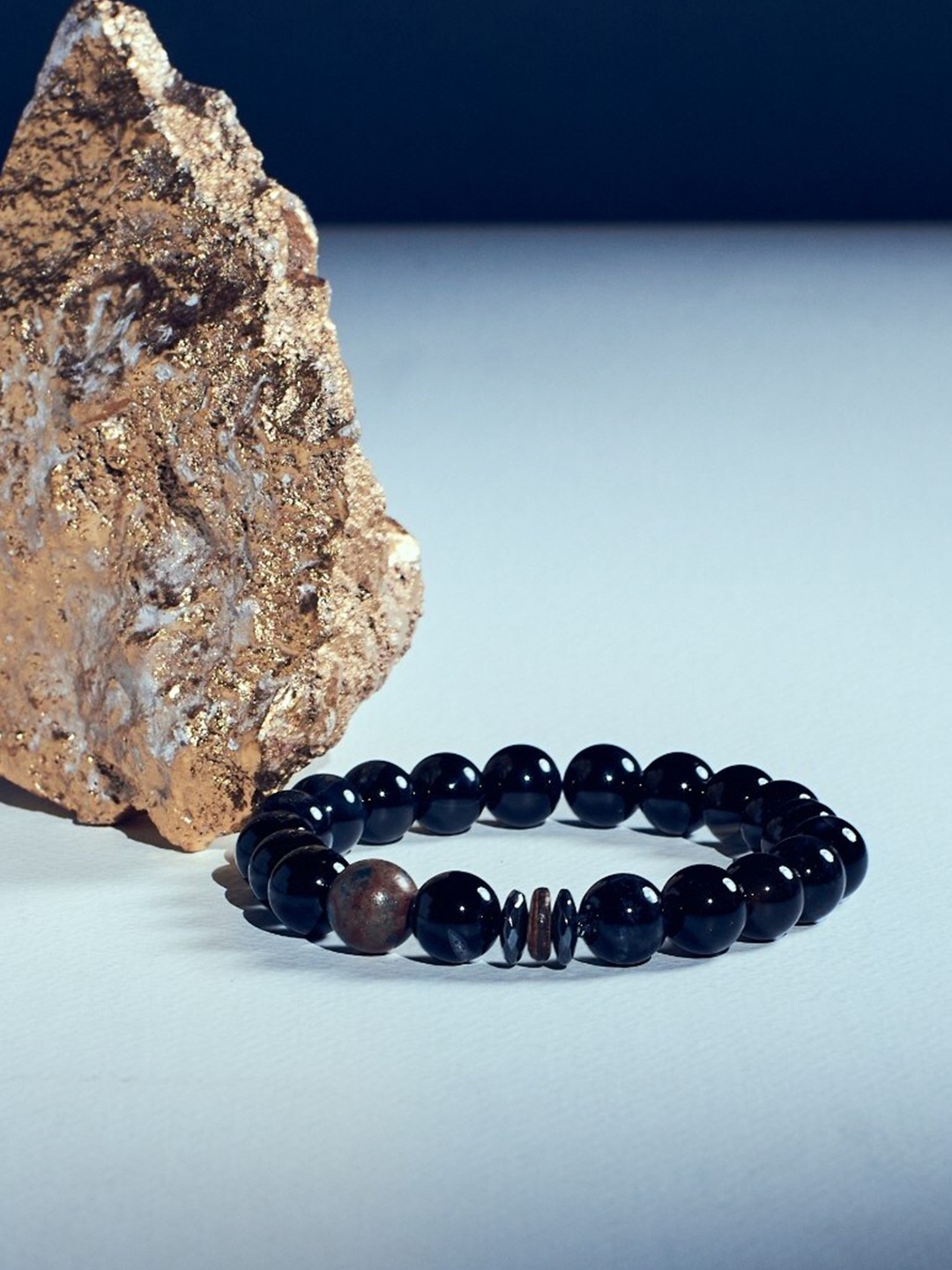 

SALTY Men Diopside Beaded Bracelet, Black