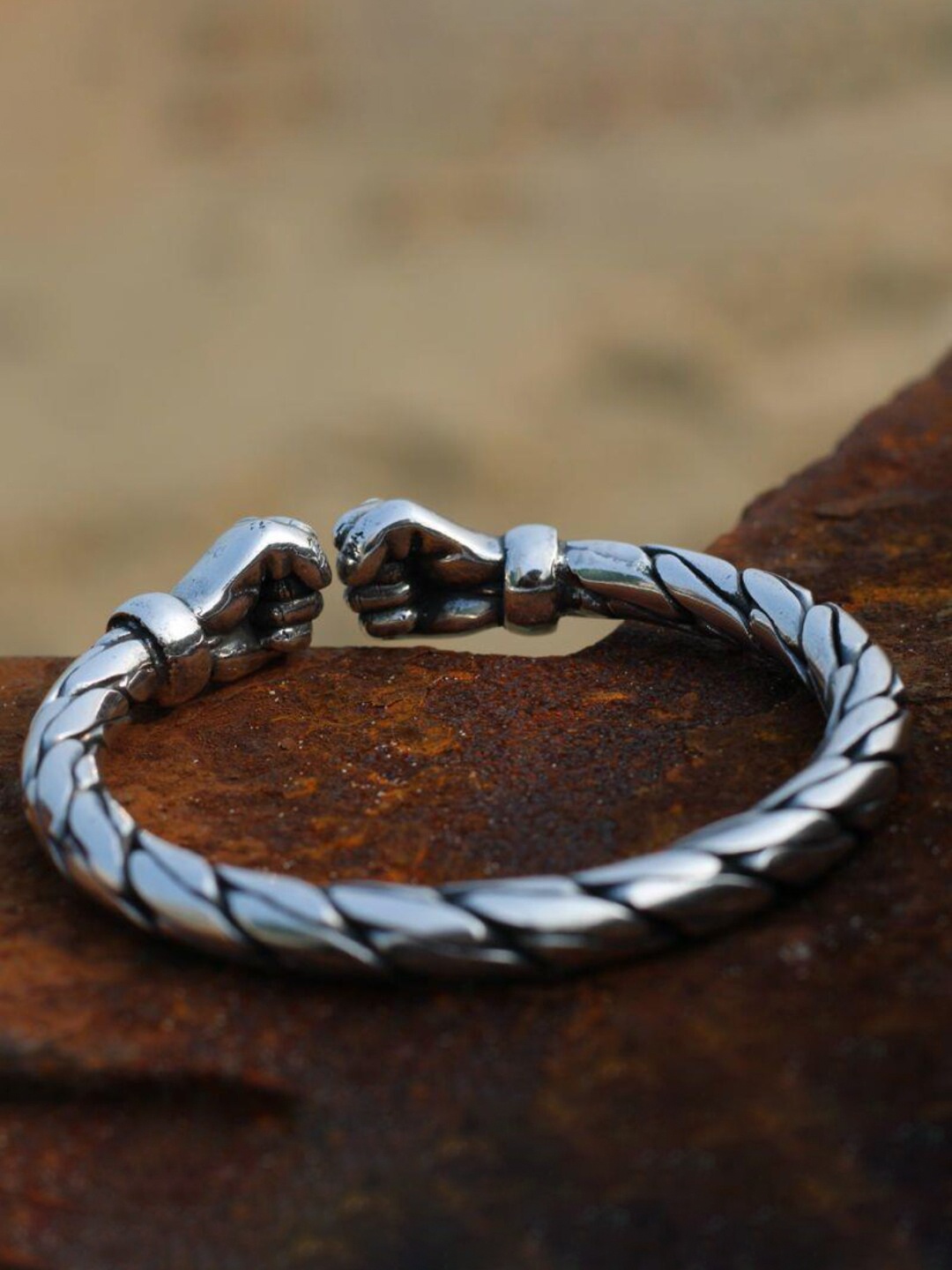 

SALTY Men Stainless Steel Cuff Bracelet, Silver