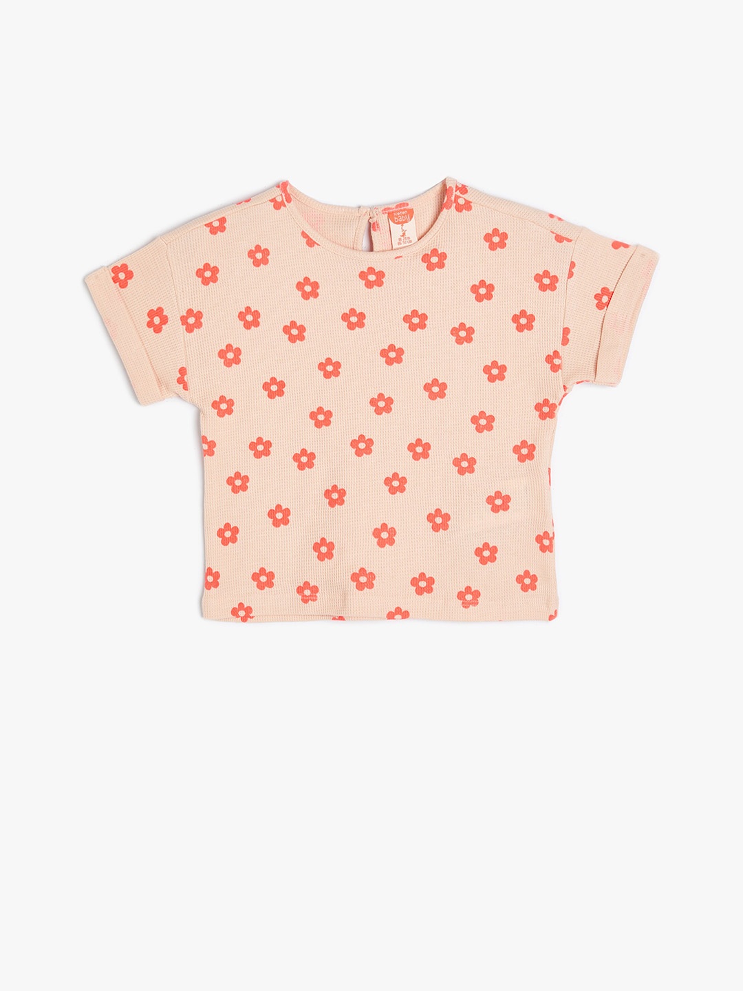 

Koton Girls Floral Printed Pure Cotton Casual T-shirt, Pink