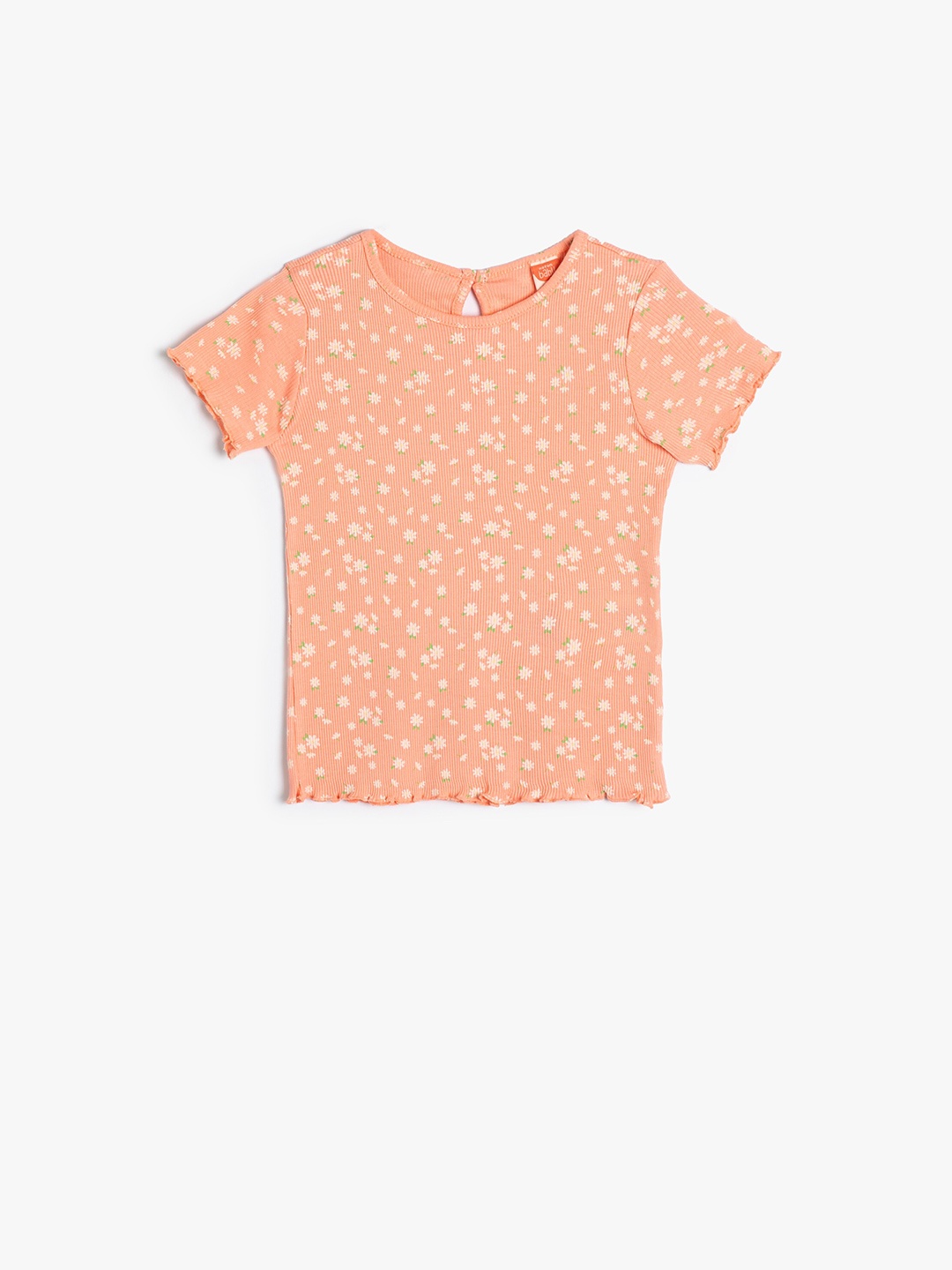 

Koton Girls Printed Round Neck Short Sleeves Cotton T-shirt, Pink