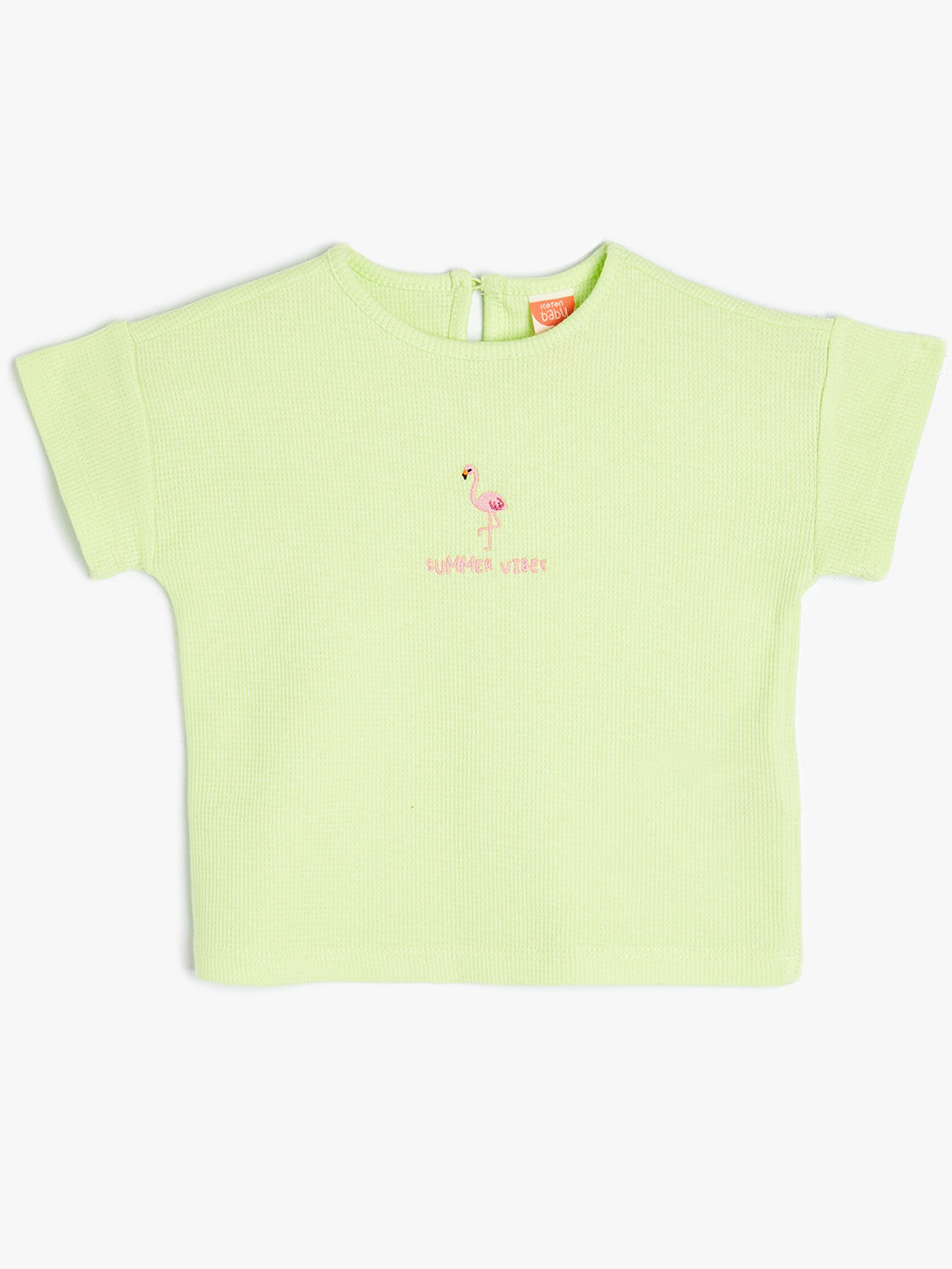

Koton Girls Round Neck Short Sleeves Cotton T-shirt, Green