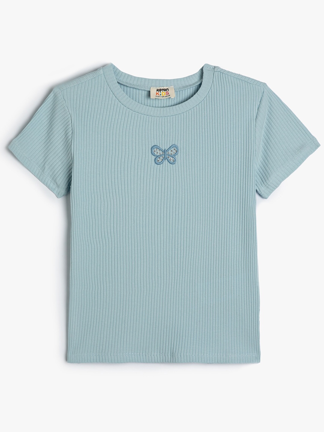 

Koton Girls Embroidered Casual T-shirt, Blue