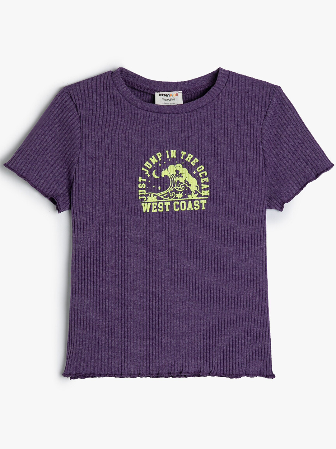 

Koton Girls Typography Printed Casual T-shirt, Purple