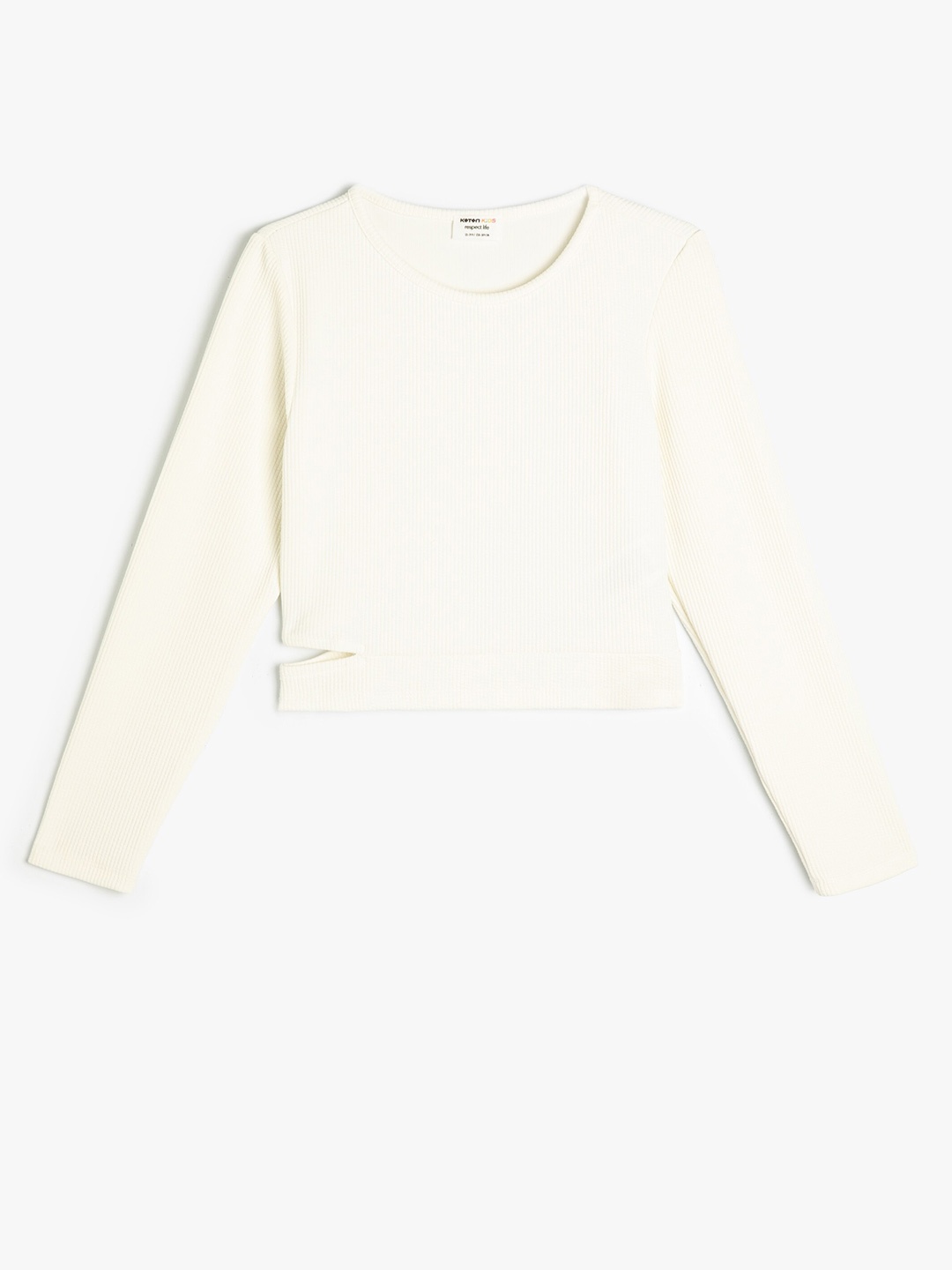 

Koton Girls Round Neck Long Sleeves T-shirt, White