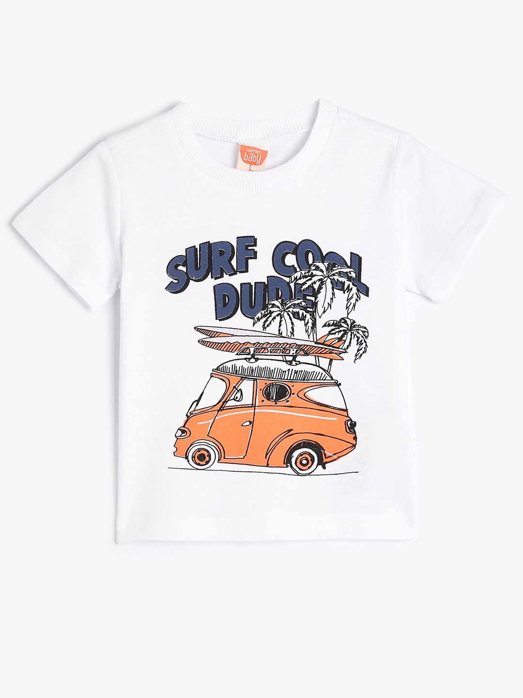

Koton Boys Printed Round Neck Short Sleeves Cotton T-shirt, White