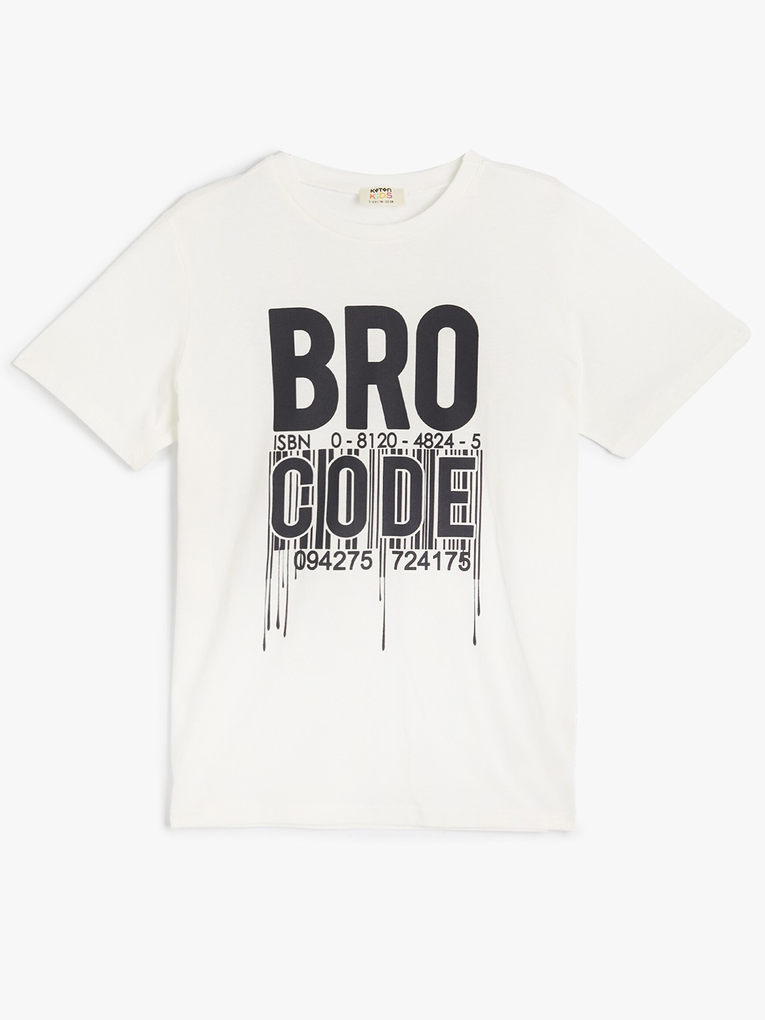

Koton Boys Typography Printed Pure Cotton Casual T-shirt, White