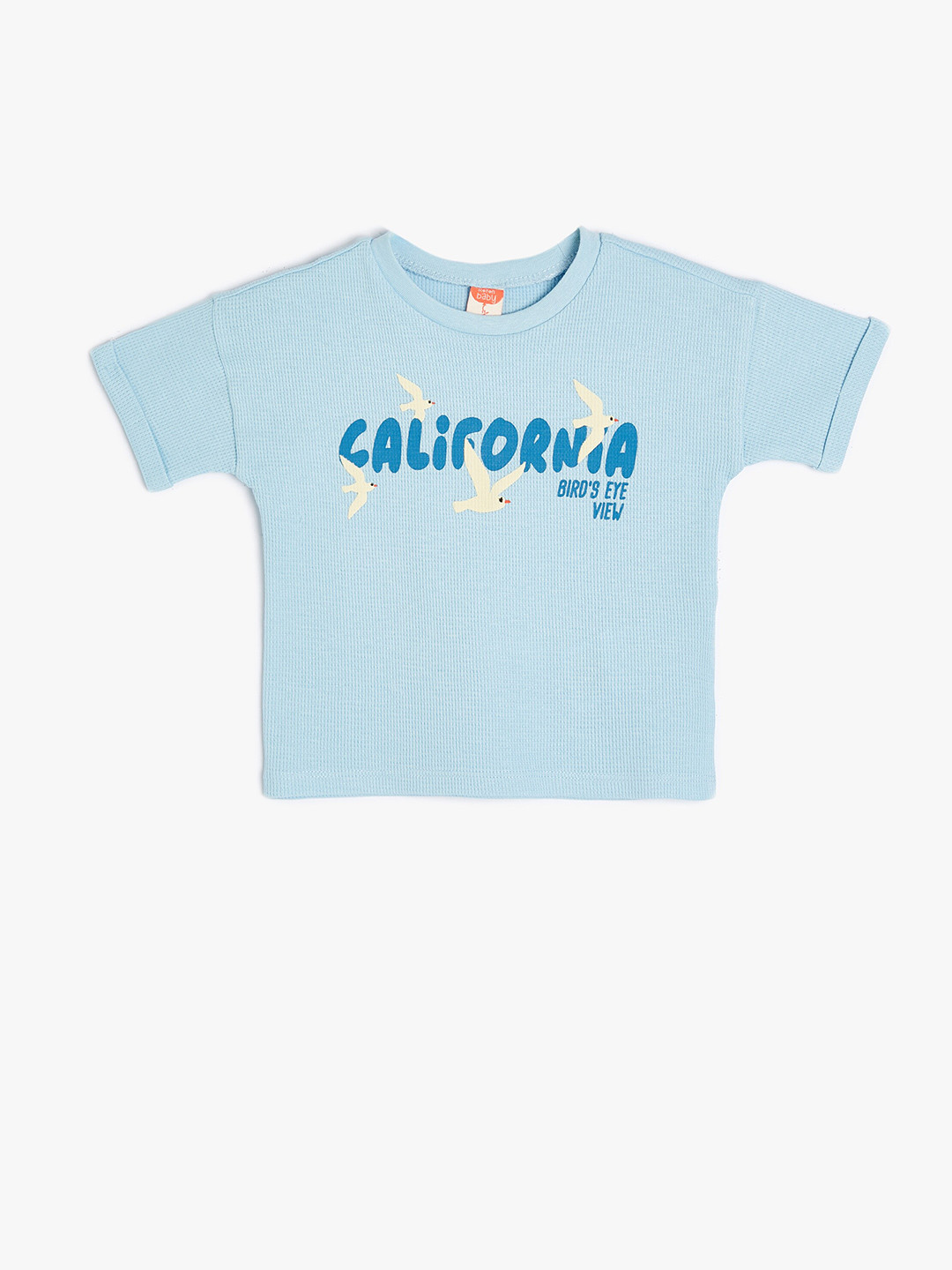 

Koton Boys Typography Printed Round Neck Short Sleeves Cotton T-shirt, Blue