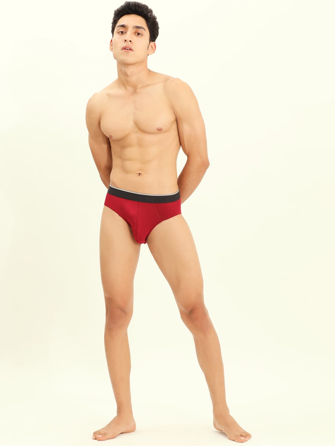 

BRIEFLY Mid Rise Breathable Hipster Briefs V-RD, Red