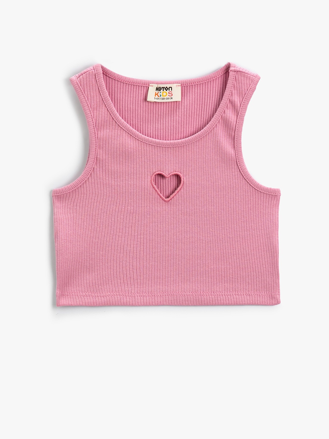

Koton Girls Round Neck Sleeveless Cotton Top, Na