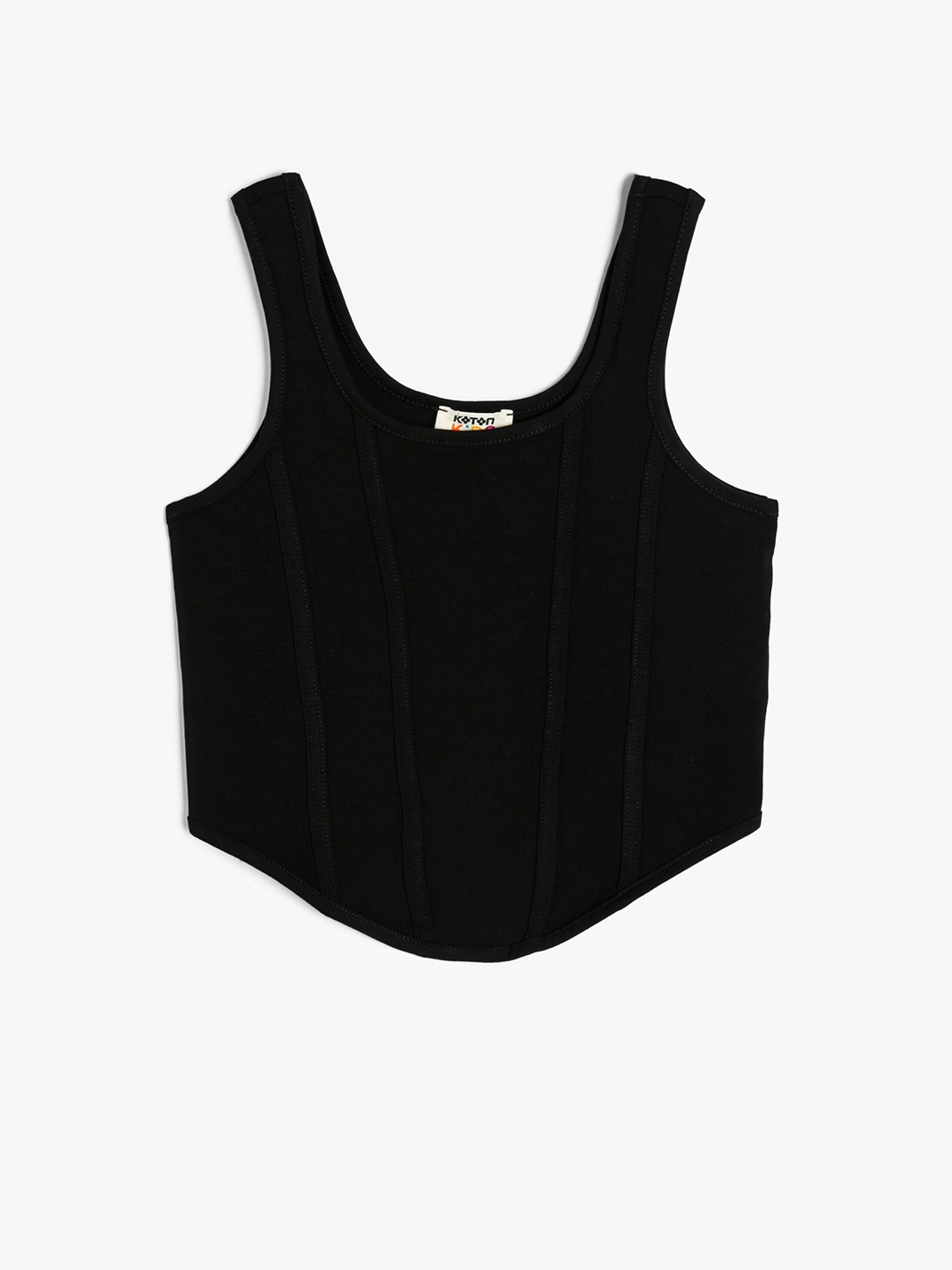 

Koton Girls Scoop Neck Cotton Tank Top, Black