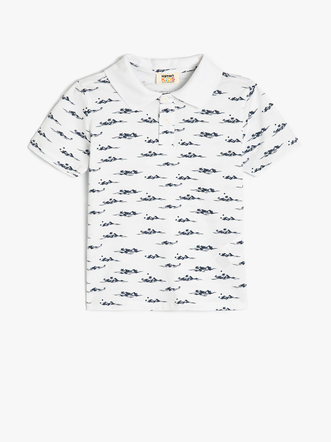 

Koton Boys Graphic Printed Polo Collar Pure Cotton Casual T-shirt, White