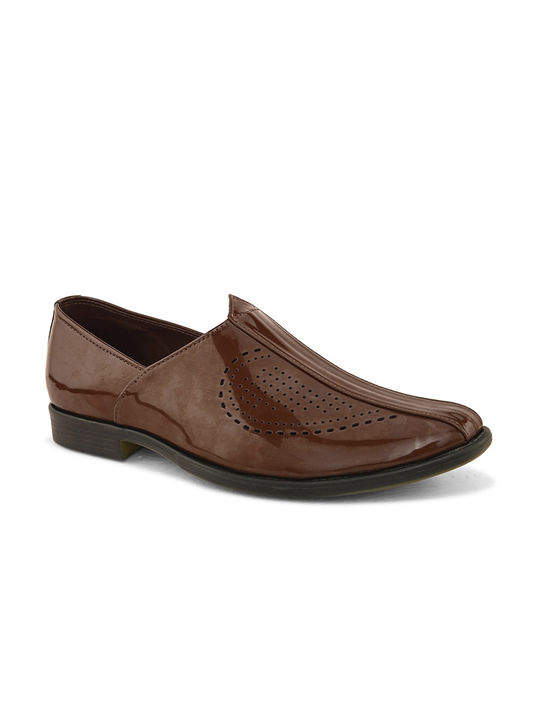 

John Karsun Men Textured Antibacterial Mojaris, Brown