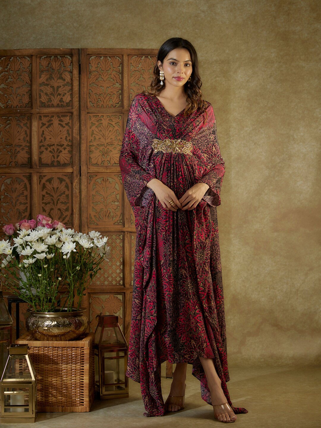 

Mehak Murpana Printed Kaftan Dress, Pink