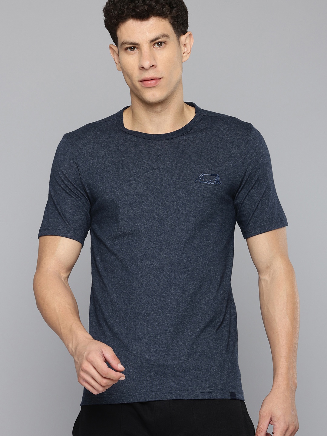 

Quechua By Decathlon Men Blue Half Sleeve Cotton T-Shirt, Navy blue