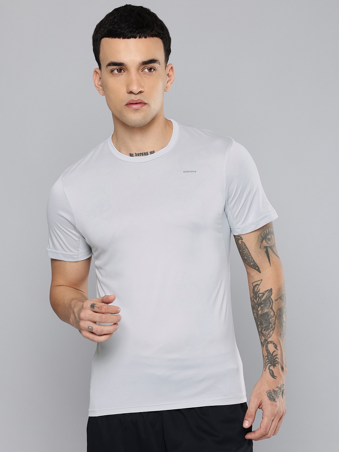 

Quechua By Decathlon Round Neck Trekking T-shirt, Grey