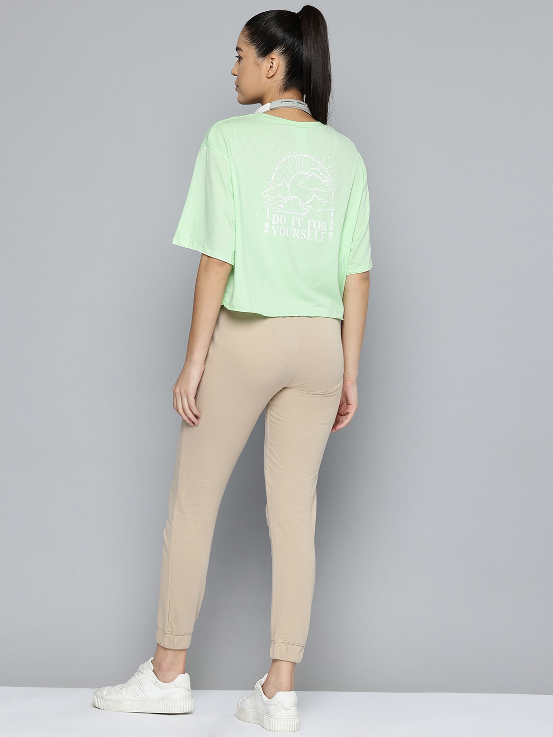 

Domyos By Decathlon Women Drop-Shoulder Sleeves T-shirt, Green