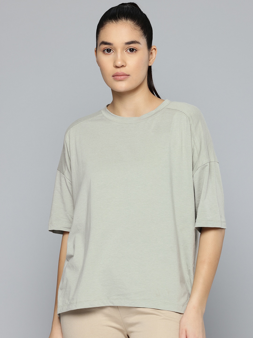 

Domyos By Decathlon Relaxed Fit Drop-Shoulder Sleeve T-shirt, Green