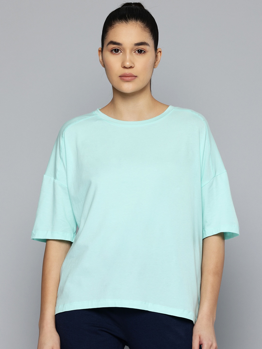 

Domyos By Decathlon Drop-Shoulder Sleeves Sports T-shirt, Sea green