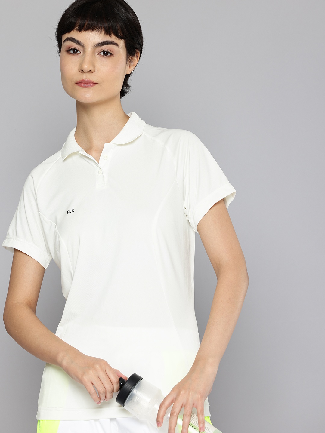 

FLX By Decathlon Women White Polo Collar Cricket T-Shirt, Off white