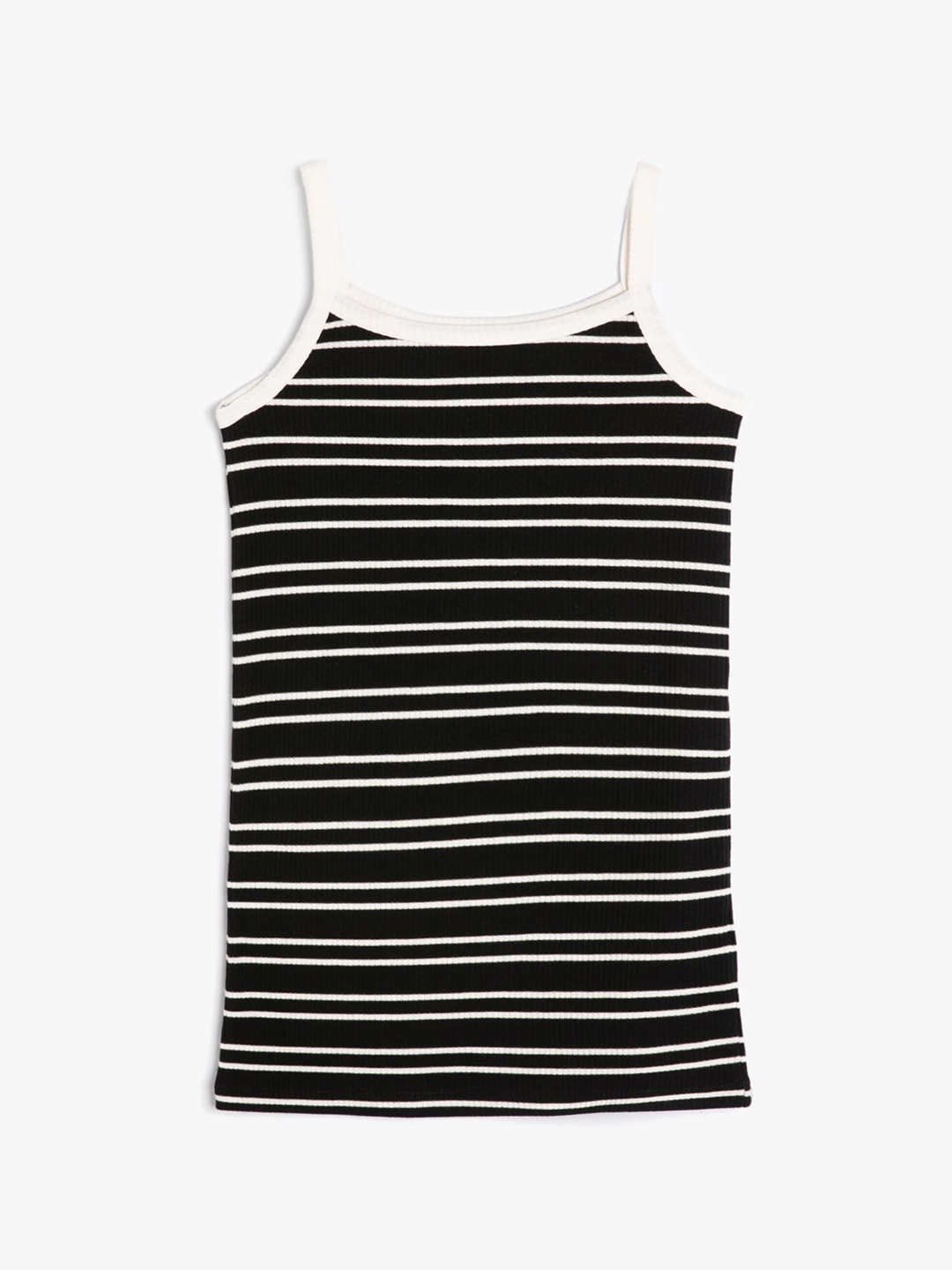 

Koton Girls Striped Regular Top, Black