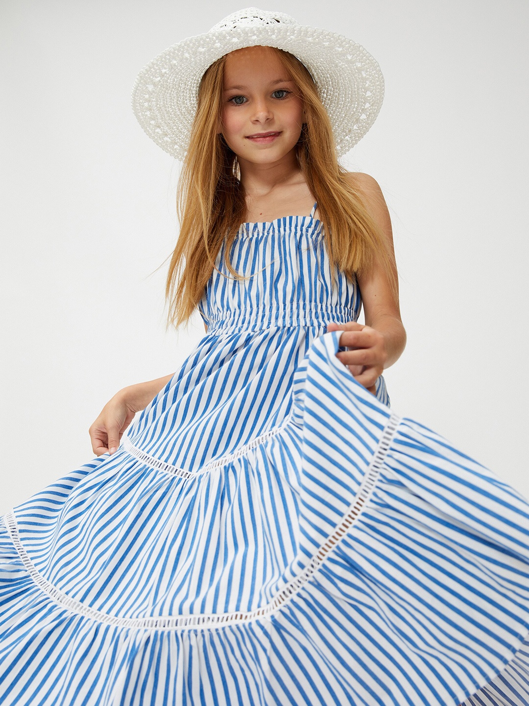 

Koton Girls Striped Maxi Dress, Blue