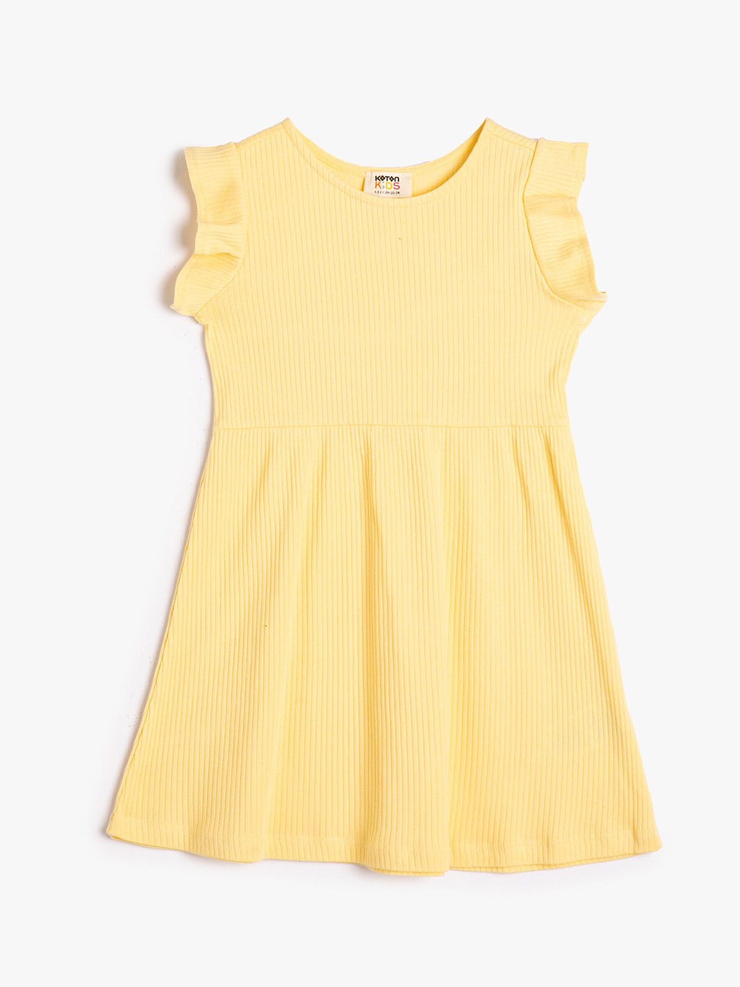 

Koton Girls Striped Round Neck Short Sleeves A-Line Dress, Yellow