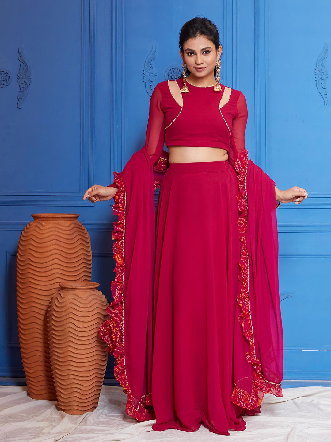 

NUD Ready to Wear Lehenga & Blouse With Dupatta, Pink