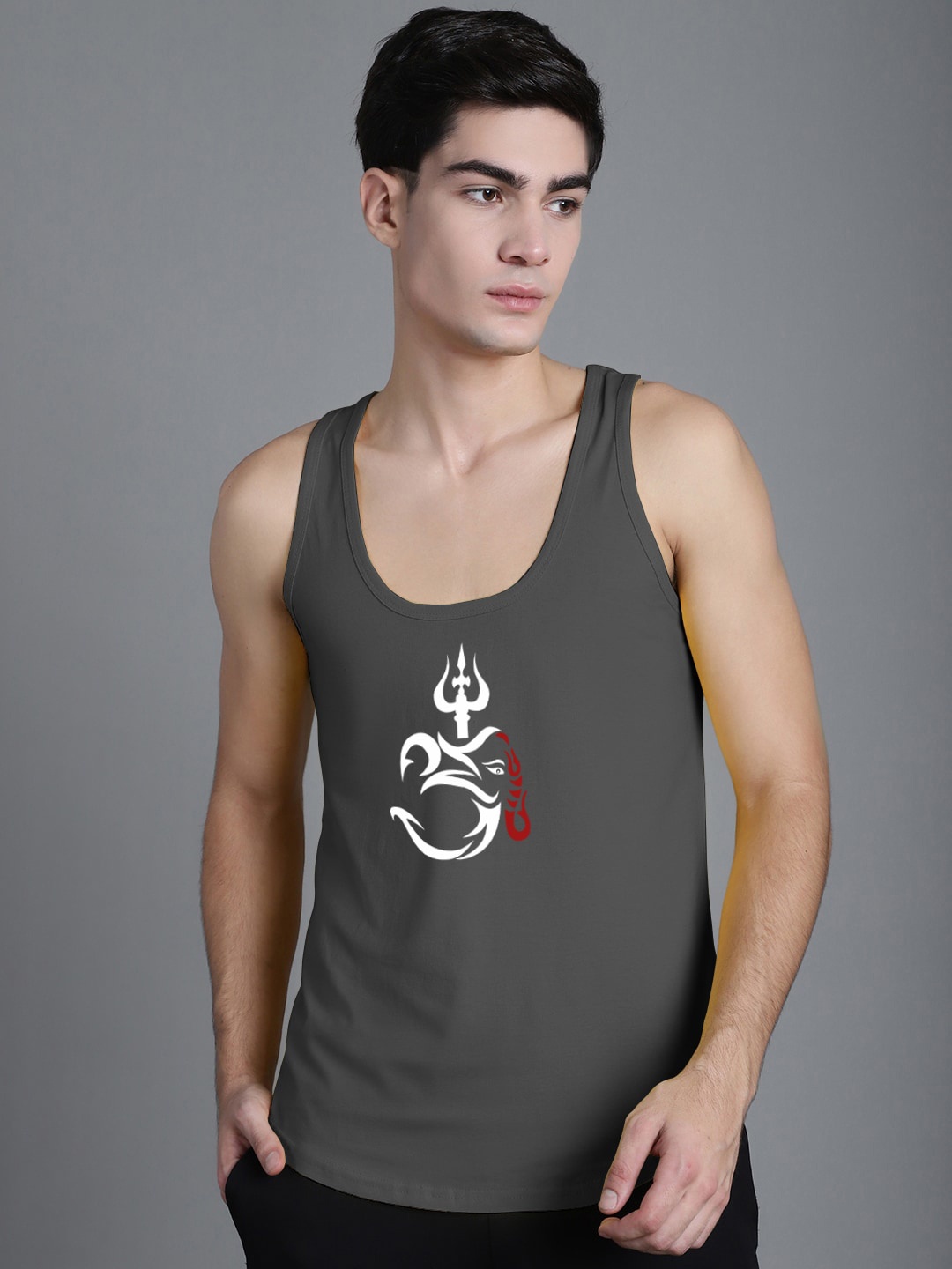 

FBAR Printed Cotton Gym Vests 02042024FBC421-41, Grey