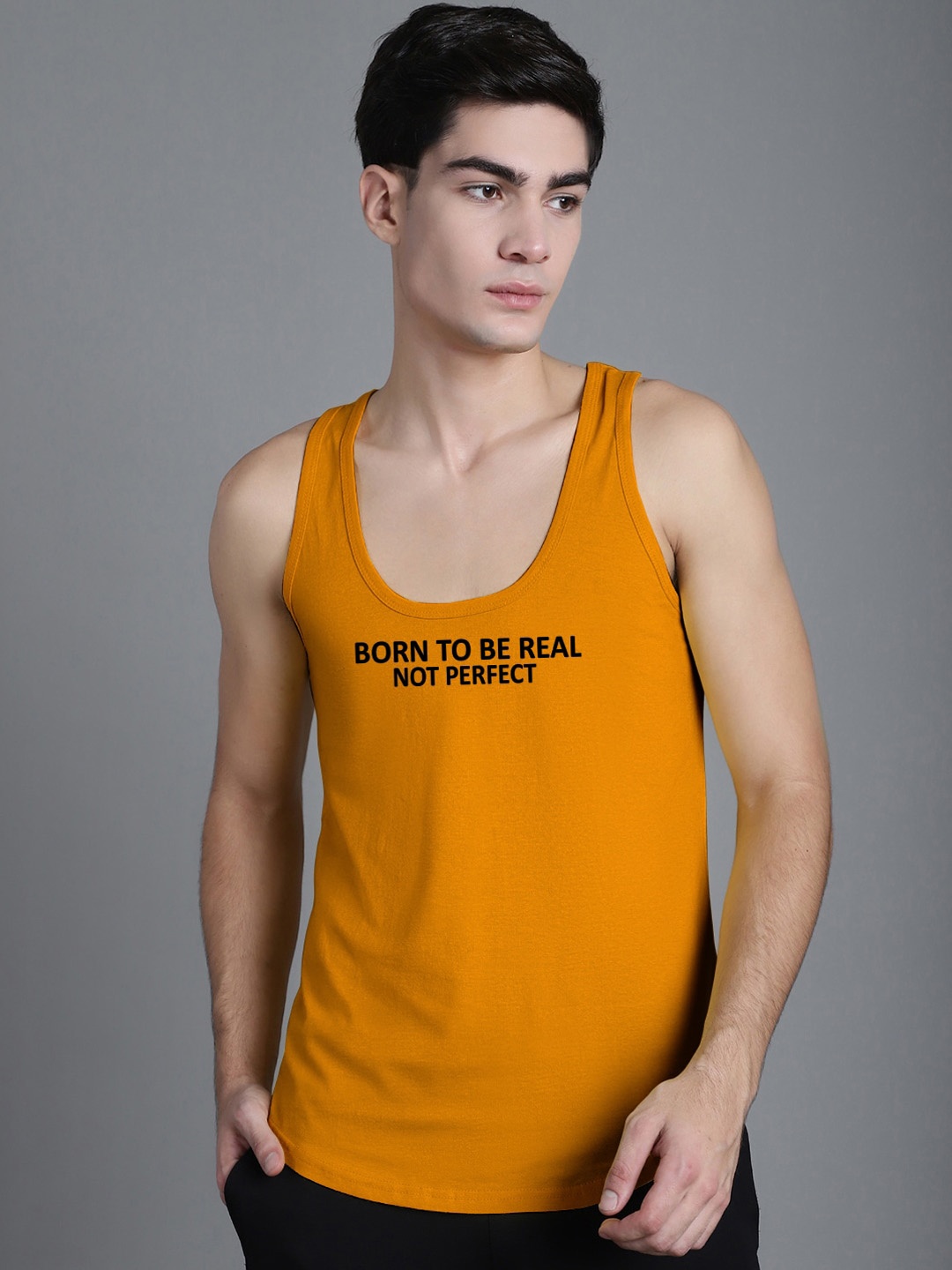 

FBAR Printed Cotton Gym Vests 02042024FBC580-26, Mustard