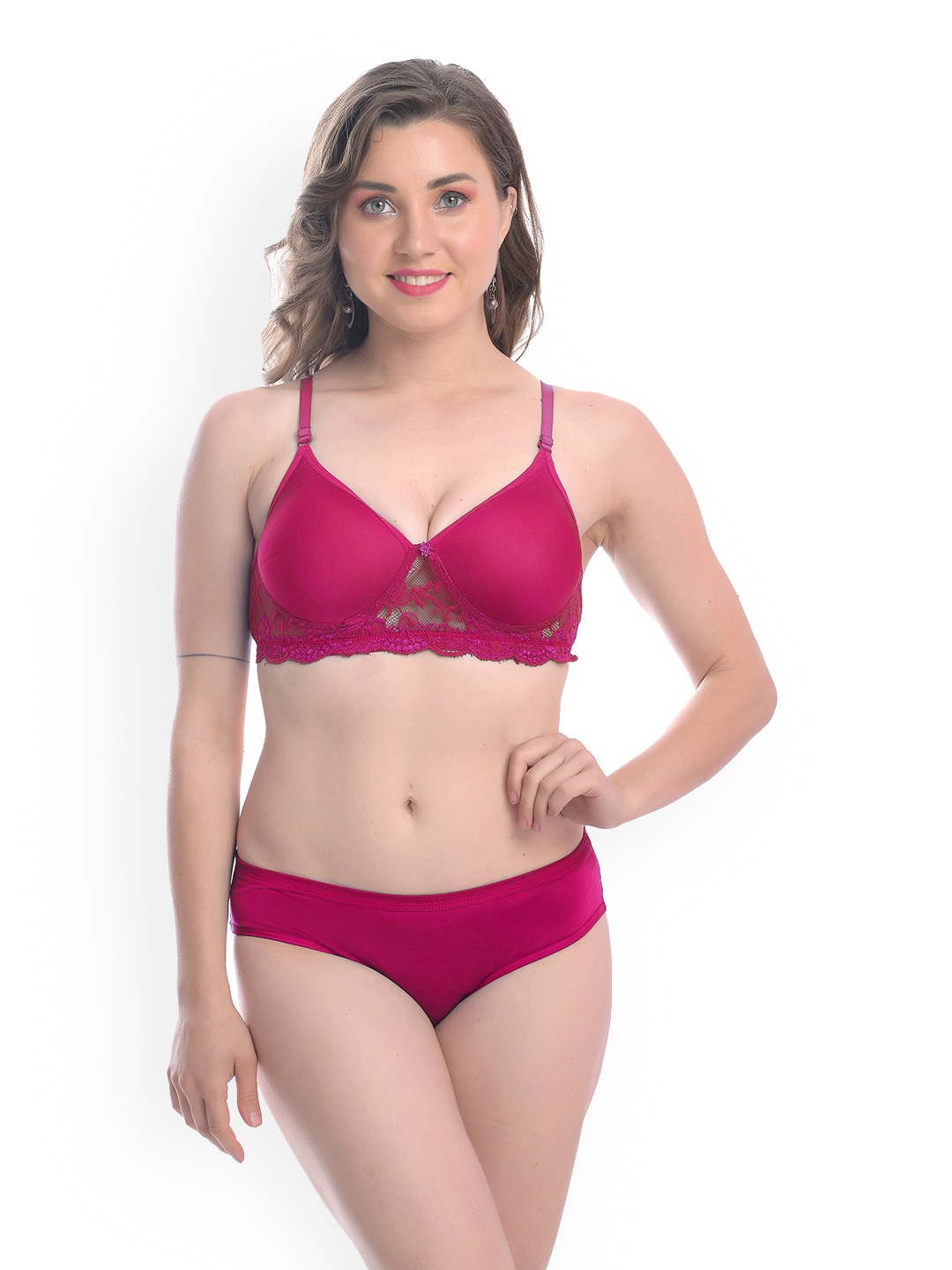 

AROUSY Self-Designed Lace Lingerie, Pink