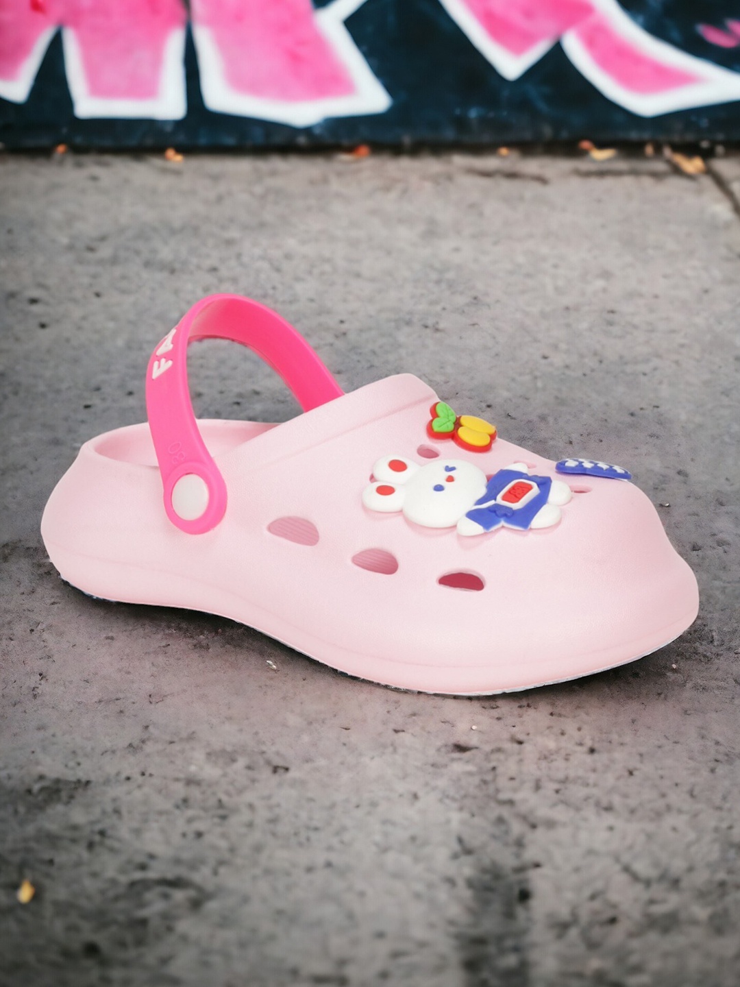

Lil Lollipop Kids Self Design Anti-Slip Clogs, Pink