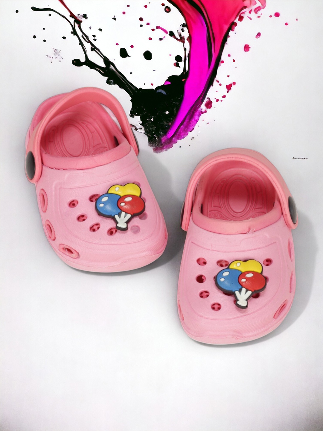 

Lil Lollipop Kids Self Design Anti-Slip Clogs, Pink